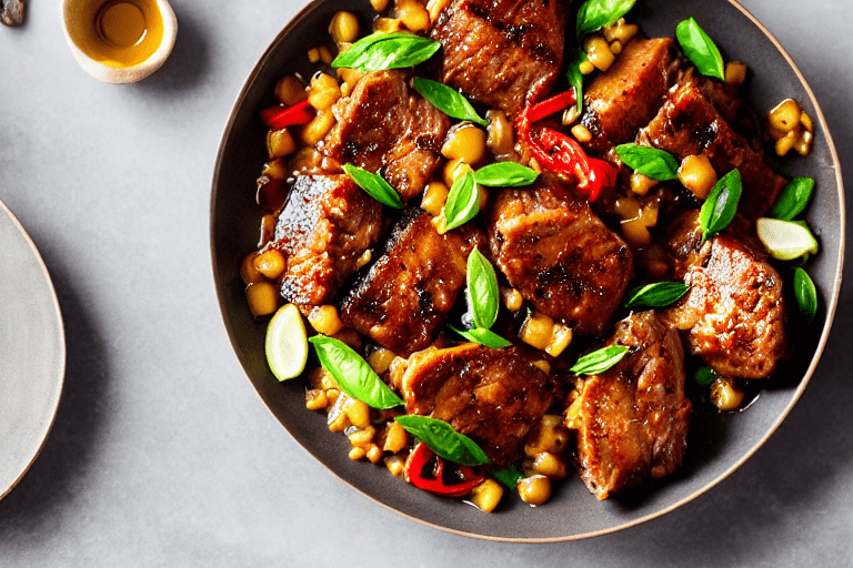 133 Render the pork. In the same wok no need to wash it , add the remaining 1 tablespoon of oil. Tur