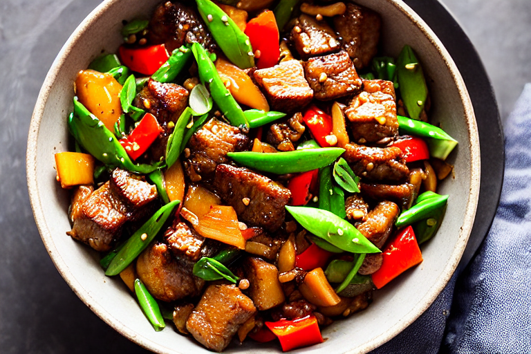 155 Render the pork belly. In the same wok no need to wipe it clean those browned bits are flavor ,