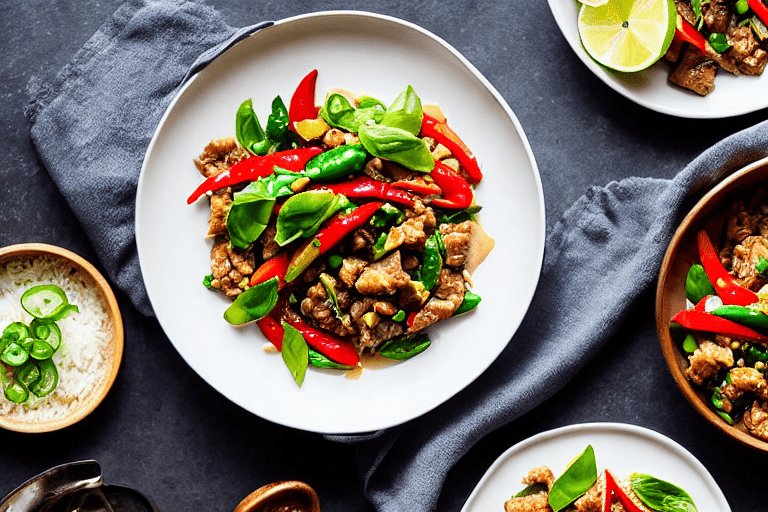 158 Toast the aromatics and chilies. Push the pork to one side of the wok, creating a clear space in