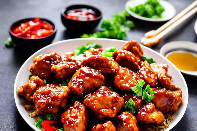 138 Deep-fry the chicken. Heat the oil in a wok or deep pan to 180 degrees C 350 F . Carefully lower