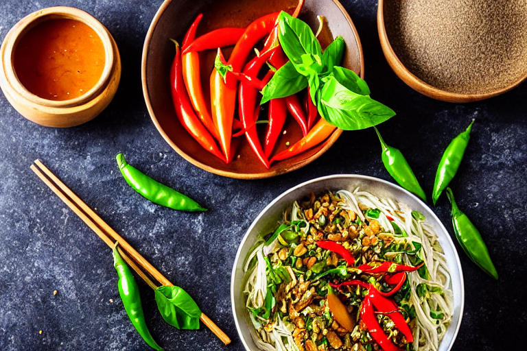 Aromatics and spices. Heat oil in a wok over medium heat. Add ginger slices, garlic, dried chilies,