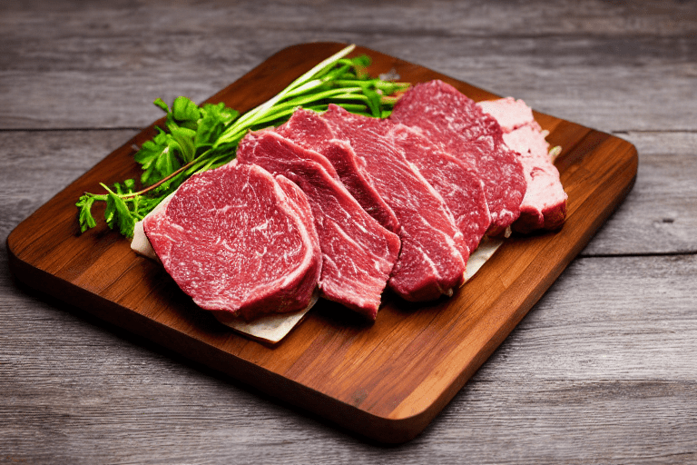 Slice and marinate. Cut the meat against the grain into thin, uniform slices about 3mm thick. This e
