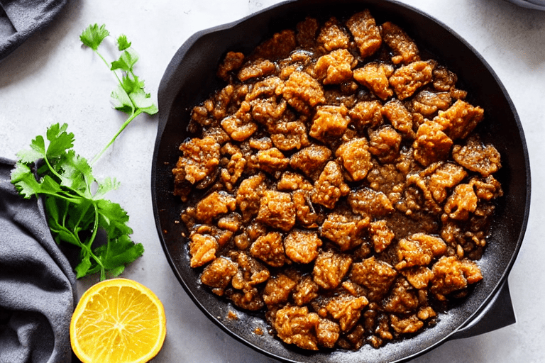 Sear and brown. Heat oil in a wok or heavy pot over medium-high heat. Add the main protein and sear