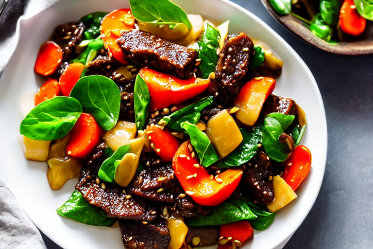 125 Stir-fry the konjac. Turn the heat up to high and add the blanched konjac strips. Toss vigorousl