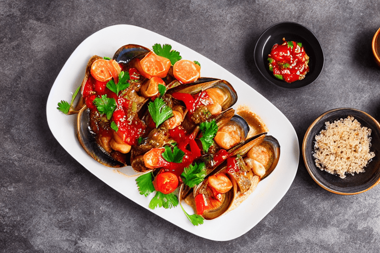 127 Prepare the seafood. Clean the seafood thoroughly. For red-braised abalone, remove any scales, b