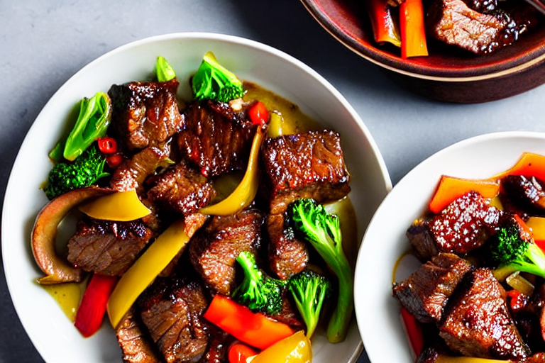 Stir-fry the meat. Heat a wok until smoking hot. Add oil, swirl to coat, then add the marinated meat