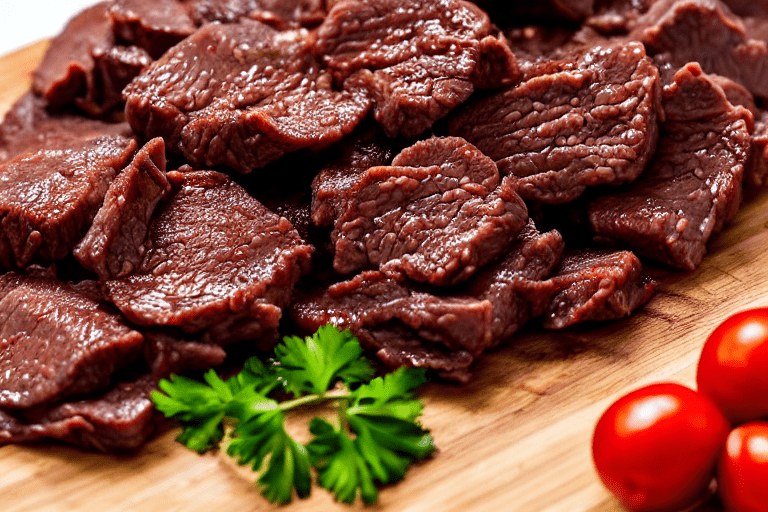 Slice and marinate. Cut the meat against the grain into thin, uniform slices about 3mm thick. This e