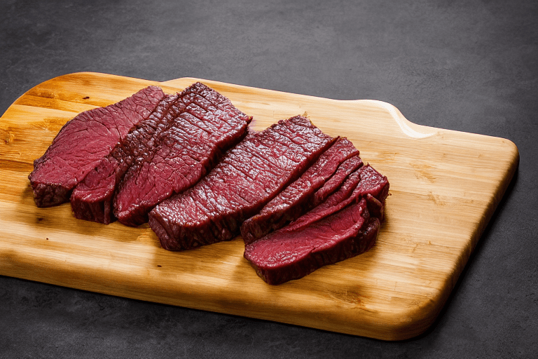 Slice and marinate. Cut the meat against the grain into thin, uniform slices about 3mm thick. This e