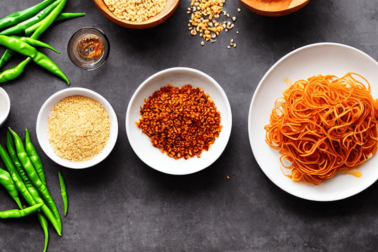 Prepare aromatics. Slice the ginger, garlic, and chilies. If using dried chilies, soak them in warm