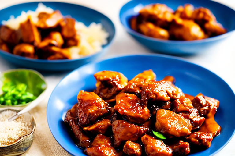 Stir-fry the chicken. Turn heat to high. Add the marinated chicken pieces. Stir-fry vigorously for 3