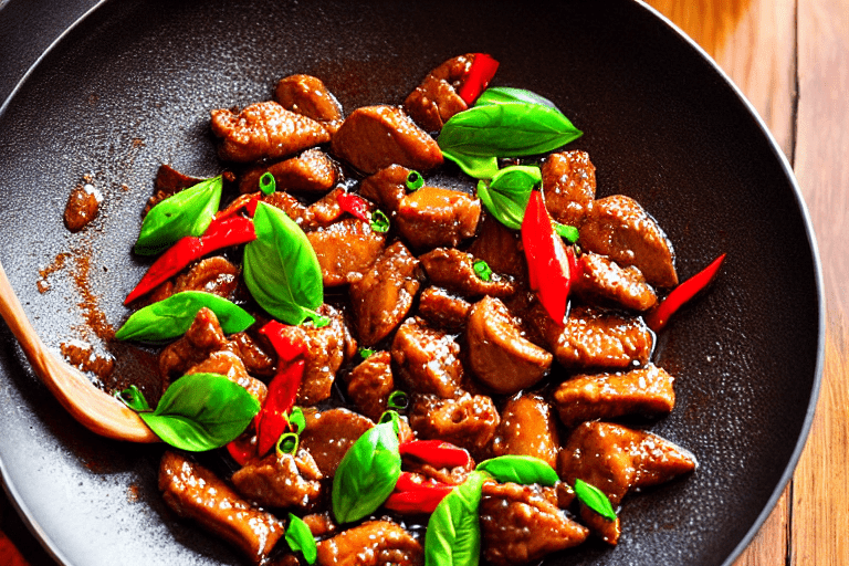 Fry the aromatics. Heat oil in a wok over medium heat. Add dried chilies and Sichuan peppercorns. St