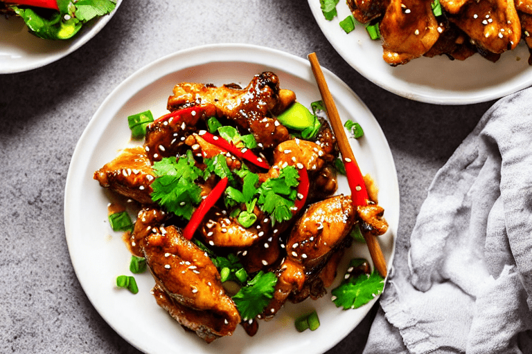 Stir-fry the chicken. Turn heat to high. Add the marinated chicken pieces. Stir-fry vigorously for 3