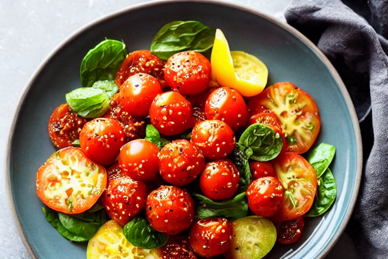 Toss and marinate. Place the prepared ingredient in a mixing bowl. Pour the dressing over the top. A