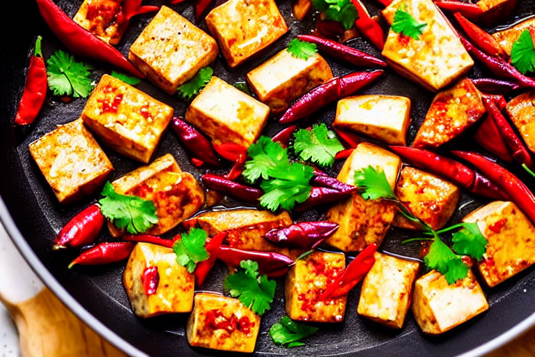 Aromatics and spices. Heat oil in a wok over medium heat. Add ginger slices, garlic, dried chilies,