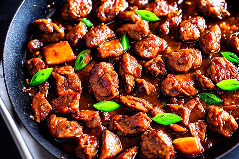 Fry the aromatics. Heat oil in a wok over medium heat. Add dried chilies and Sichuan peppercorns. St