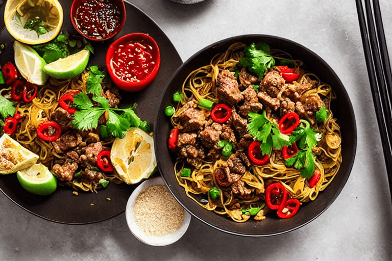 127 Make the filling or topping. Prepare the filling or topping. Cook any meat fillings with soy sau