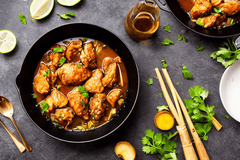 Sear and brown. Heat oil in a wok or heavy pot over medium-high heat. Add the main protein and sear