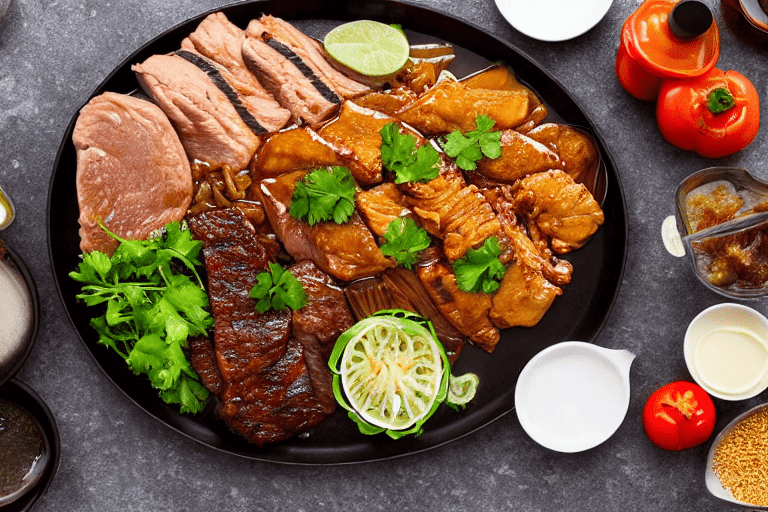 Sear and brown. Heat oil in a wok or heavy pot over medium-high heat. Add the main protein and sear