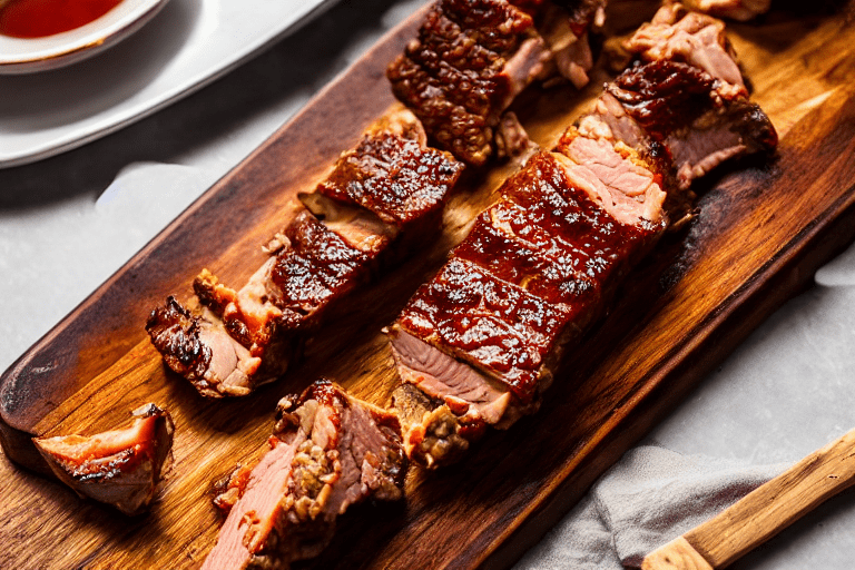Slice and marinate. Cut the meat against the grain into thin, uniform slices about 3mm thick. This e