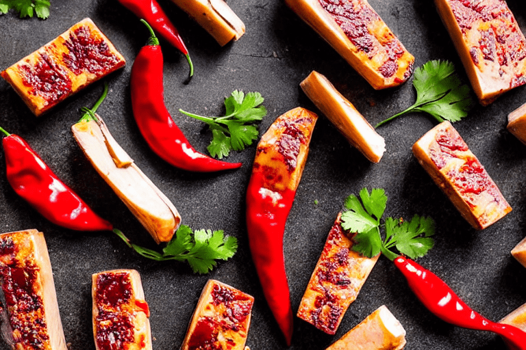 Prepare aromatics. Slice the ginger, garlic, and chilies. If using dried chilies, soak them in warm