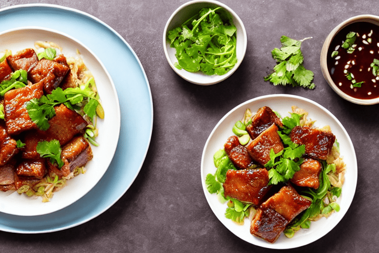 128 Brown the pork belly. Add the pork belly slices to the pot and stir-fry for 3 to 4 minutes until