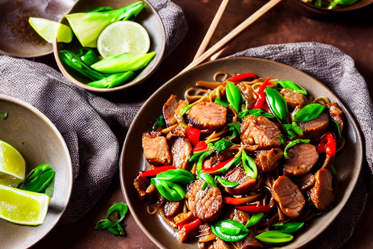 Stir-fry the meat. Heat a wok until smoking hot. Add oil, swirl to coat, then add the marinated meat