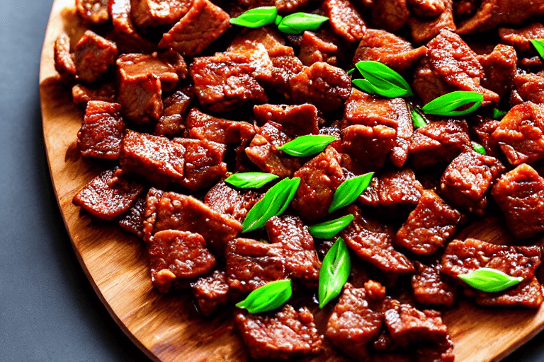 Slice and marinate. Cut the meat against the grain into thin, uniform slices about 3mm thick. This e