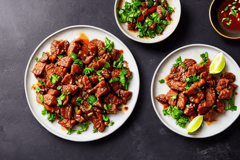 Stir-fry the meat. Heat a wok until smoking hot. Add oil, swirl to coat, then add the marinated meat