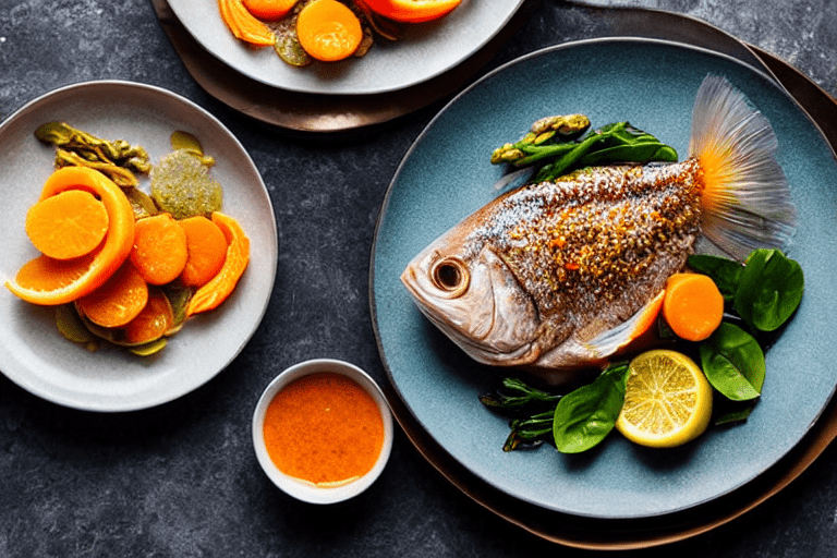 Prepare the aromatics and seasonings. While the fish is being prepped, get all the aromatics and sea