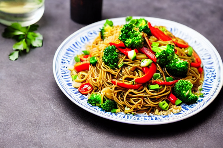 145 Stir-fry the aromatics and vegetables. In the same wok, add another tablespoon of oil. Add the m