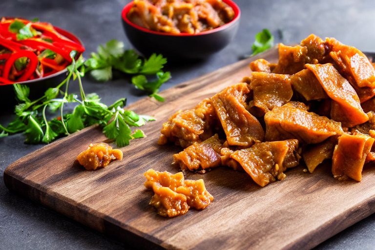 Slice and marinate. Cut the meat against the grain into thin, uniform slices about 3mm thick. This e
