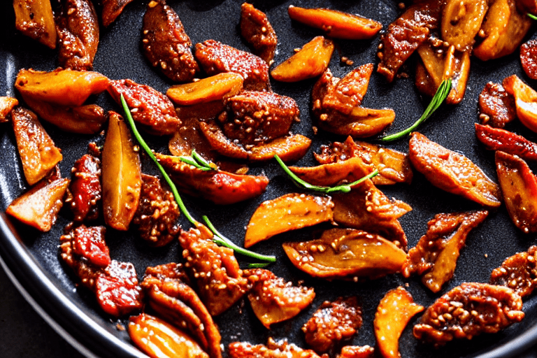 Fry the aromatics. Heat oil in a wok over medium heat. Add dried chilies and Sichuan peppercorns. St