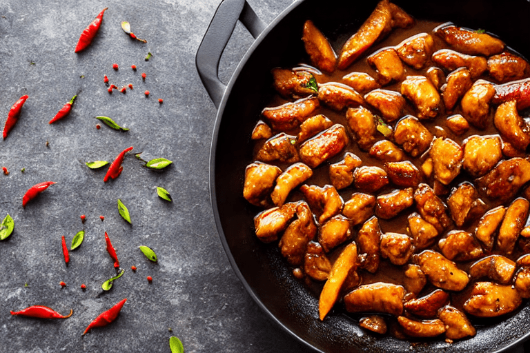 Fry the aromatics. Heat oil in a wok over medium heat. Add dried chilies and Sichuan peppercorns. St