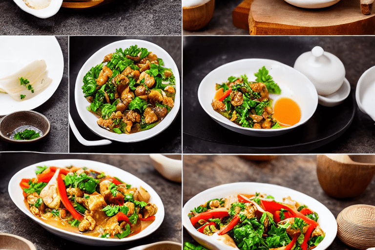 Build the flavor base. In the same wok, lower the heat to medium. Add aromatics ginger, garlic, scal