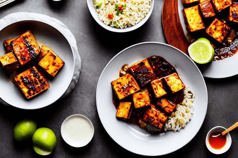 Braise the tofu. Add the cooking wine, light and dark soy sauces, sugar, salt, and warm water or sto