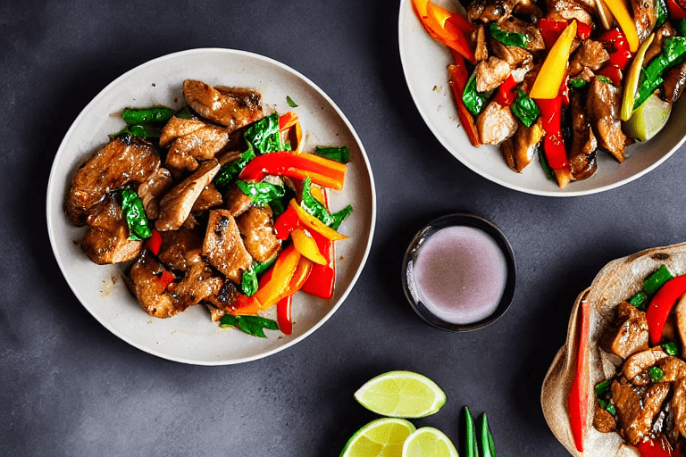 Stir-fry the chicken. Turn heat to high. Add the marinated chicken pieces. Stir-fry vigorously for 3