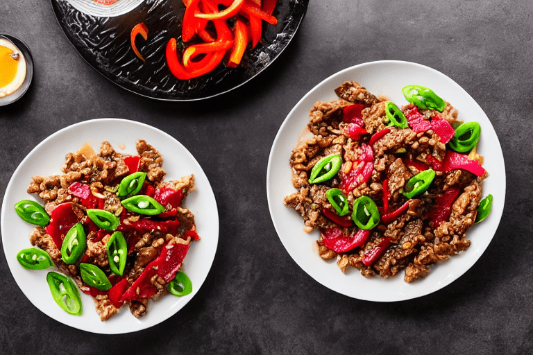 132 Stir-fry the meat. Heat a wok until smoking hot. Add oil, swirl to coat, then add the marinated