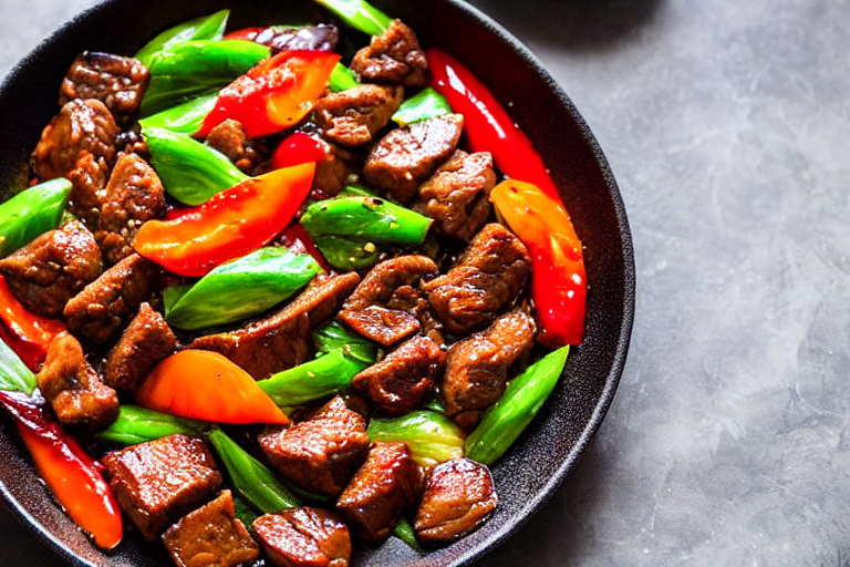 Stir-fry the meat. Heat a wok until smoking hot. Add oil, swirl to coat, then add the marinated meat
