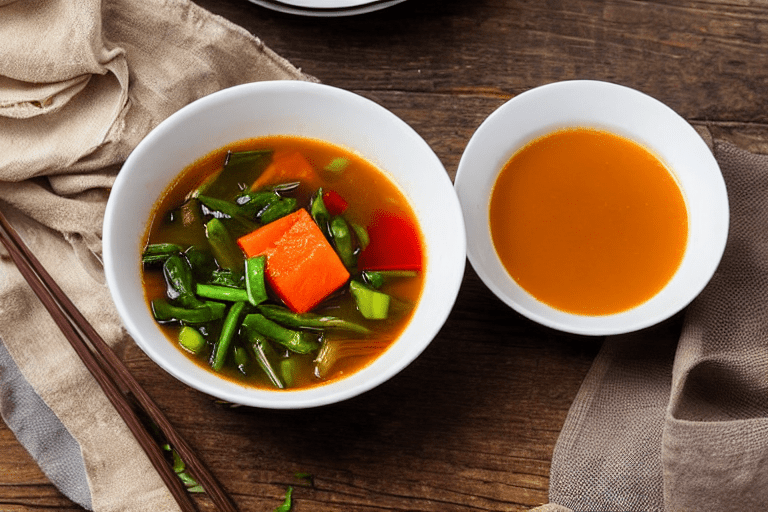 Build the broth. Heat a little oil in a pot. Add ginger slices and scallions, stir for 30 seconds. A