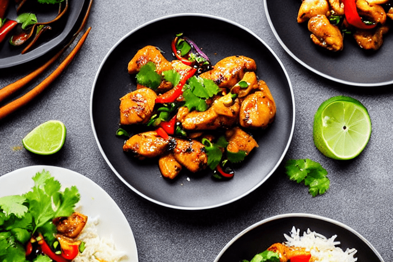 Stir-fry the chicken. Turn heat to high. Add the marinated chicken pieces. Stir-fry vigorously for 3