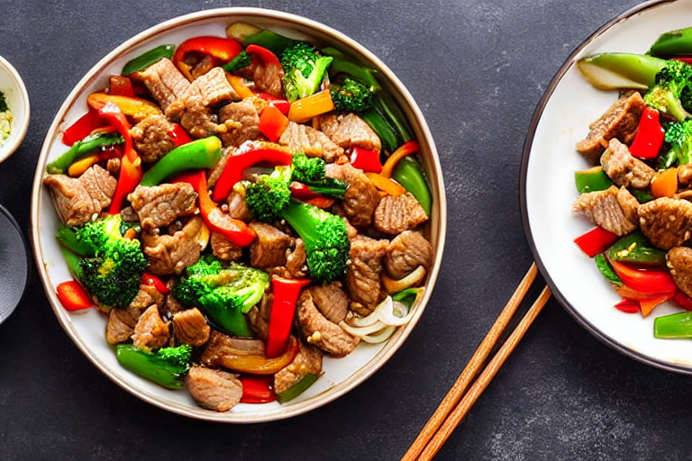 Stir-fry the lean pork. Increase the heat to high. Add the marinated lean pork to the wok with the p