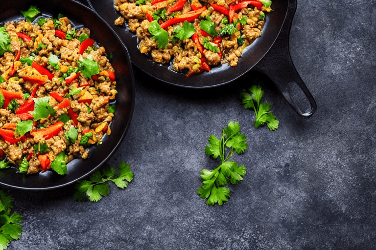 124 Make the savory filling. Heat 2 tablespoons of oil in a wok over medium heat. Add the minced por