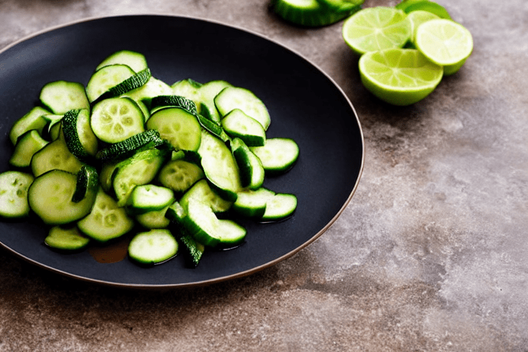 Stir-fry the cucumbers. Add the cucumber slices to the pan all at once. Use a spatula to toss and st
