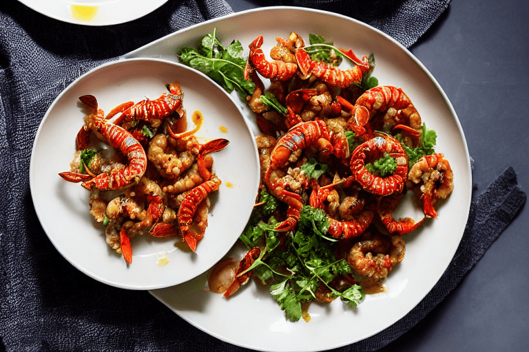 134 Deep-fry the mantis shrimp. Heat the oil in a deep pot or wok to 180 degrees C 350 F . Carefully