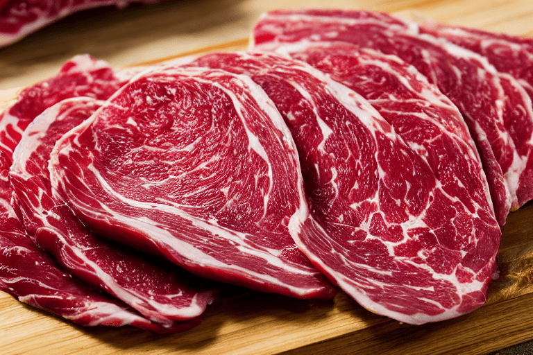 126 Slice and marinate. Cut the meat against the grain into thin, uniform slices about 3mm thick. Th