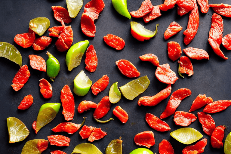 129 Prepare aromatics. Slice the ginger, garlic, and chilies. If using dried chilies, soak them in w