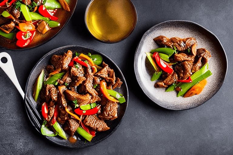 Stir-fry the meat. Heat a wok until smoking hot. Add oil, swirl to coat, then add the marinated meat