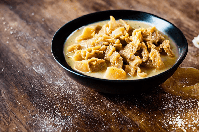 Clean and prepare the tripe. Rinse the tripe thoroughly under cold running water. Rub it with salt a