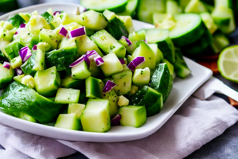 144 Smash the cucumbers. Wash the cucumbers thoroughly and pat them dry. Place one cucumber on a cut
