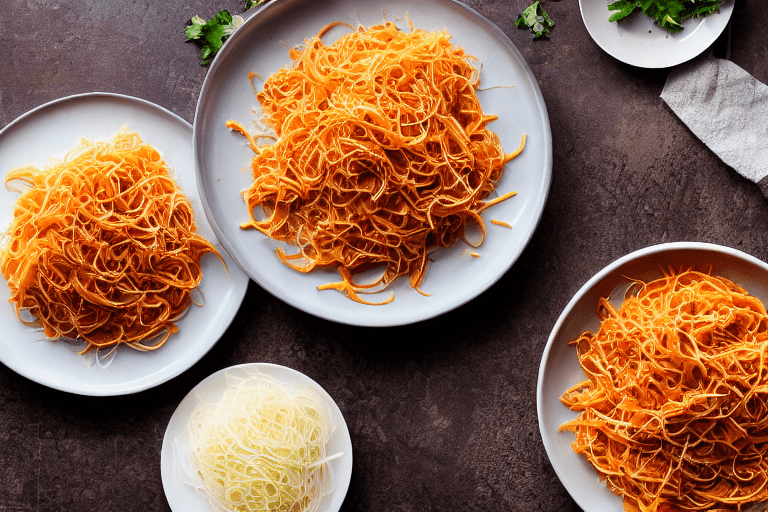 138 Soak the vermicelli sheets. Place the dried sweet potato vermicelli sheets in a bowl and cover t